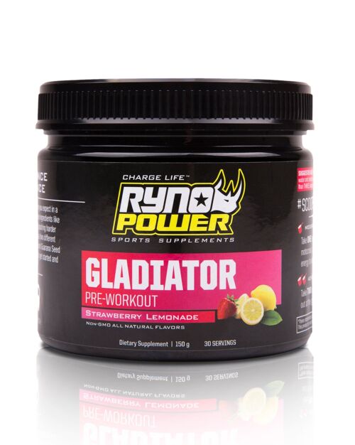 GLADIATOR Strawberry Lemonade Pre-Workout Drink Mix | 30 Servings (150 g)