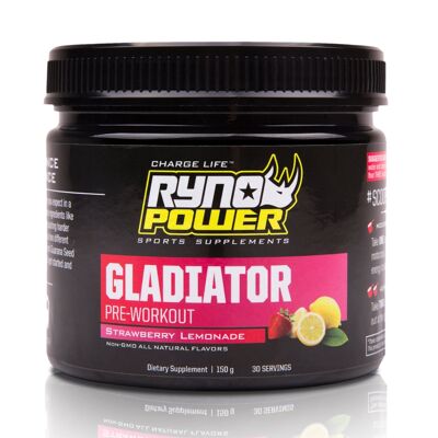 GLADIATOR Mix di bevande pre-allenamento alla limonata alla fragola | 30 porzioni (150 g)