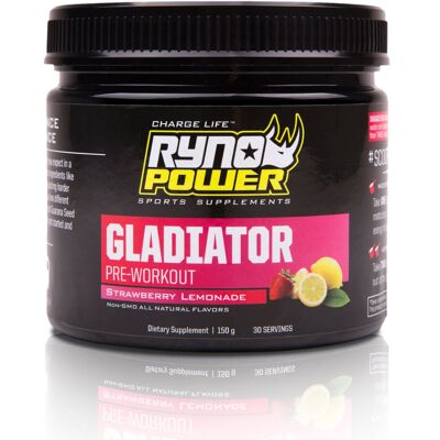 GLADIATOR Erdbeer-Limonade Pre-Workout Drink Mix | 30 Portionen (150 g)