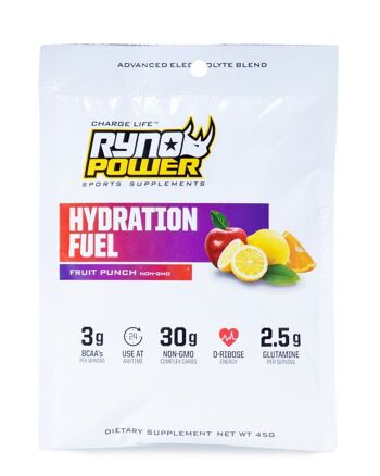 HYDRATATION FUEL Mélange pour boisson électrolyte au punch aux fruits | Portion unique - (100 % de réduction) 1