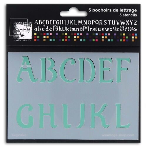 Pochoirs alphabet - 1,9-3cm - Cupcake