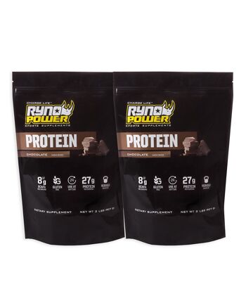 2-PACK PROTEIN Poudre de chocolat au lactosérum de qualité supérieure | 20 portions (2 livres) 1