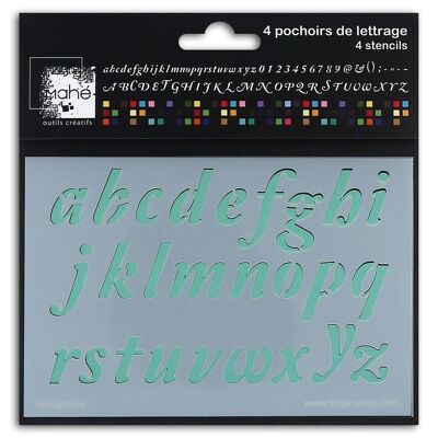 Stencil alfabeto - 1,3-2,3cm - Nougatine