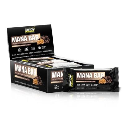Barre Protéinée MANA Chocolat Beurre de Cacahuète | Boîte de 12