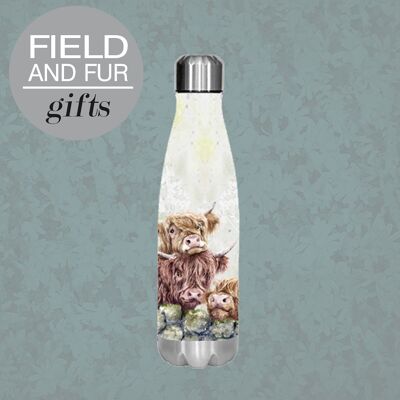 Neighbourhood Watch, Highland Cows by Jane Bannon Insulated water bottle,