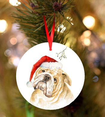 Barry, Bulldog, décoration de Noël à suspendre en céramique, ornement d'arbre par Jane Bannon 2