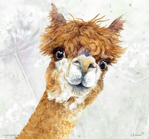 Wendy, Alpaca, Glass cutting board, image by Jane Bannon