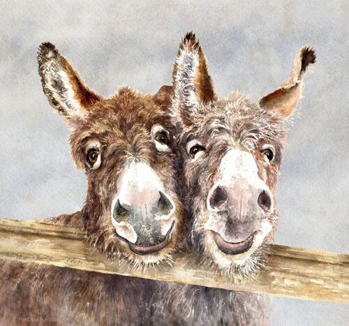 Stan & Ollie, Donkeys, Glass cutting board, image by Jane Bannon