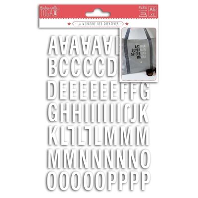 126 iron-on letters - Flex White - Enjoy