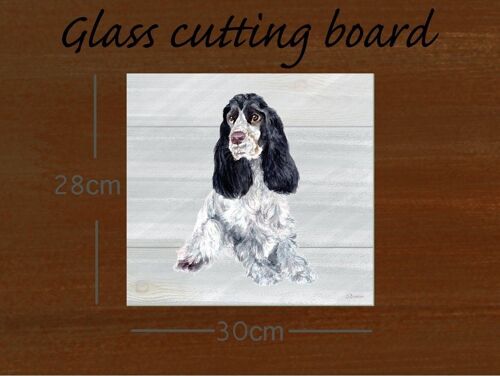 Beau, Blue Roan, Glass cutting board, image by Jane Bannon