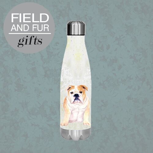 Harold, English Bulldog, insulated water bottle, keeps your drink Hot or Cold