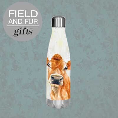 Jennifer, Jersey cow , insulated water bottle, keeps your drink Hot or Cold