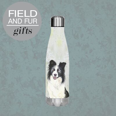 Howard, Border Collie, insulated water bottle, keeps your drink Hot or Cold