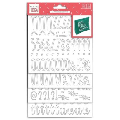 156 iron-on letters and 82 numbers - Flex White - Multi Typos