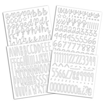 156 lettres et 82 chiffres thermocollants - Flex Blanc -Multi Typos 2