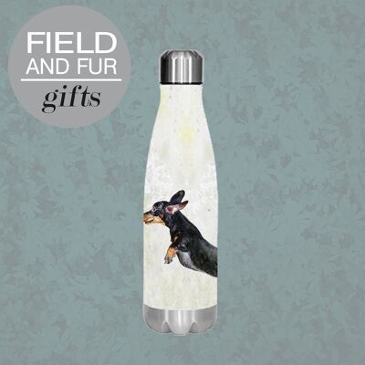 Freddy, Dachshund , insulated water bottle, keeps your drink Hot or Cold