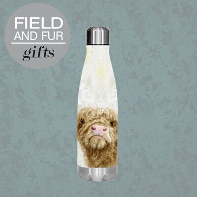 Donald, Highland cow , insulated water bottle, keeps your drink Hot or Cold