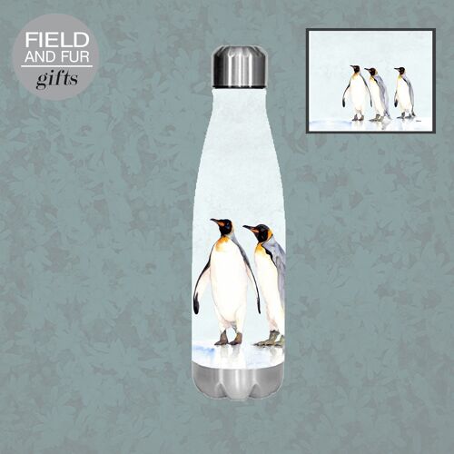 Penguins, insulated water bottle, keeps your drink Hot or Cold