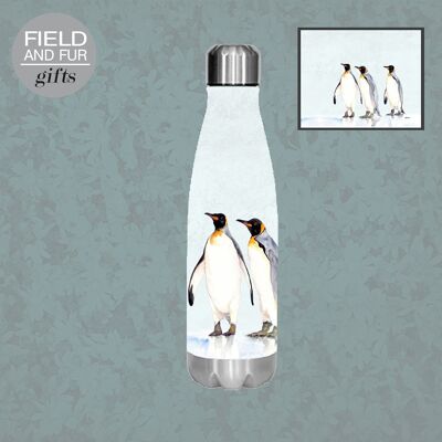 Penguins, insulated water bottle, keeps your drink Hot or Cold