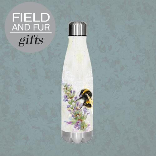 Bee on Lavender, insulated water bottle, keeps your drink Hot or Cold
