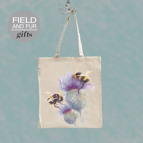 Bees on thistle Tote Shopping Bag
