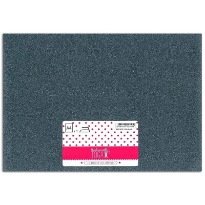 Tessuto Termoadesivo Glitter 21x30cm Grigio Scuro