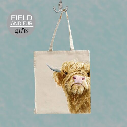 Donald, Highland Cow Tote Shopping Bag