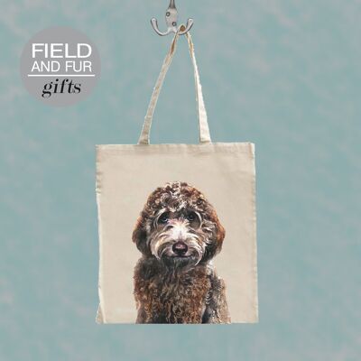 Douglas, Chocolate Labradoodle Tote Shopping Bag