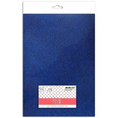 Iron-on glitter fabric 21x30cm Royal Blue