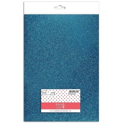 Tissu pailleté thermocollant 21x30cm Bleu Vif