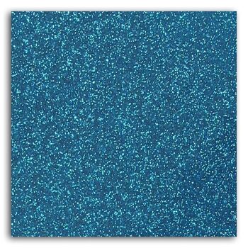 Tissu pailleté thermocollant 21x30cm Bleu Vif 3