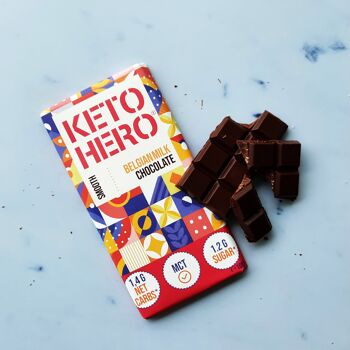 KETO-HERO® Chocolat au Lait Belge 12 x 100g 1