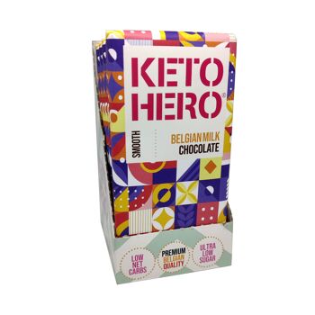 KETO-HERO® Chocolat au Lait Belge 12 x 100g 3