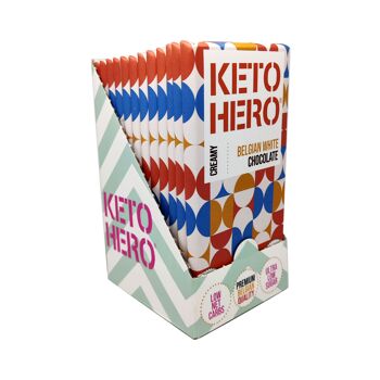 KETO-HERO® Chocolat Blanc Belge 12 x 100g 4