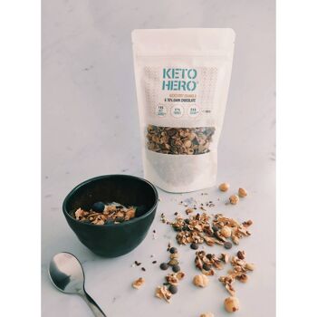 KETO-HERO® Kickstart Granola + 20% de gouttes de chocolat noir belge 12 x 250g 3