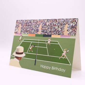 Carte Anniversaire Tennis "Doubles Mixtes" 2