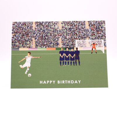 Tarjeta de cumpleaños de fútbol "Free Kick"