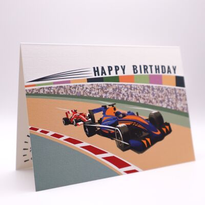 Tarjeta de cumpleaños "Speed Dial" F1 Car