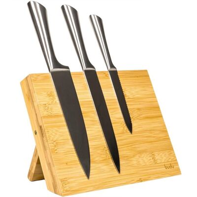 Bamboo Magnetic Knife Block Without Blades