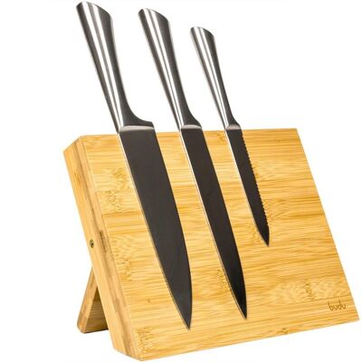 Bamboo Magnetic Knife Block Without Blades