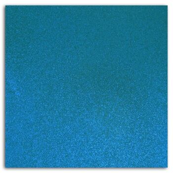 Papier pailleté adhésif - 1 feuille 30,5x30,5 - Bleu Vif