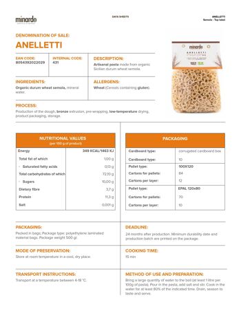 Anelletti - Pâtes de semoule de blé dur bio - 500 gr 3