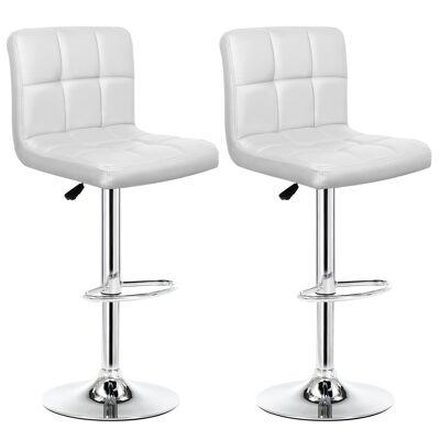 Toplo Modern Bar Office Stools PU Leather White
