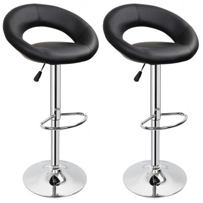 Toplo Crescent Bar Tabouret de Bureau Cuir NOIR