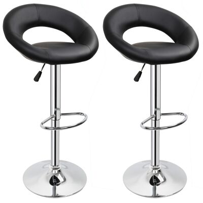 Toplo Crescent Bar Office Stool Leather BLACK