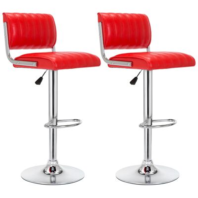 Toplo Vintage Bar Office Stool Leather RED