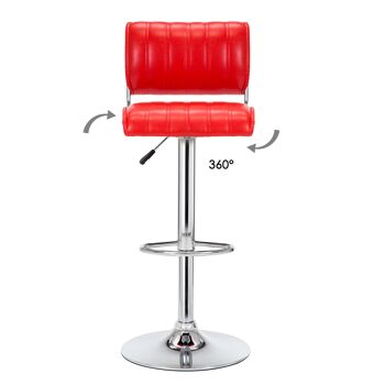 Tabouret de bar vintage Toplo cuir ROUGE 2