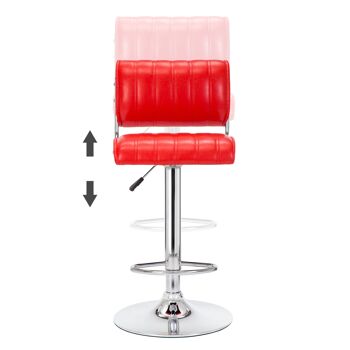 Tabouret de bar vintage Toplo cuir ROUGE 3