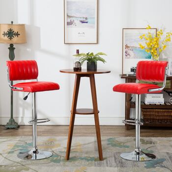 Tabouret de bar vintage Toplo cuir ROUGE 8