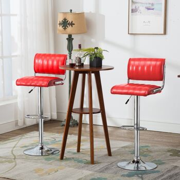 Tabouret de bar vintage Toplo cuir ROUGE 9